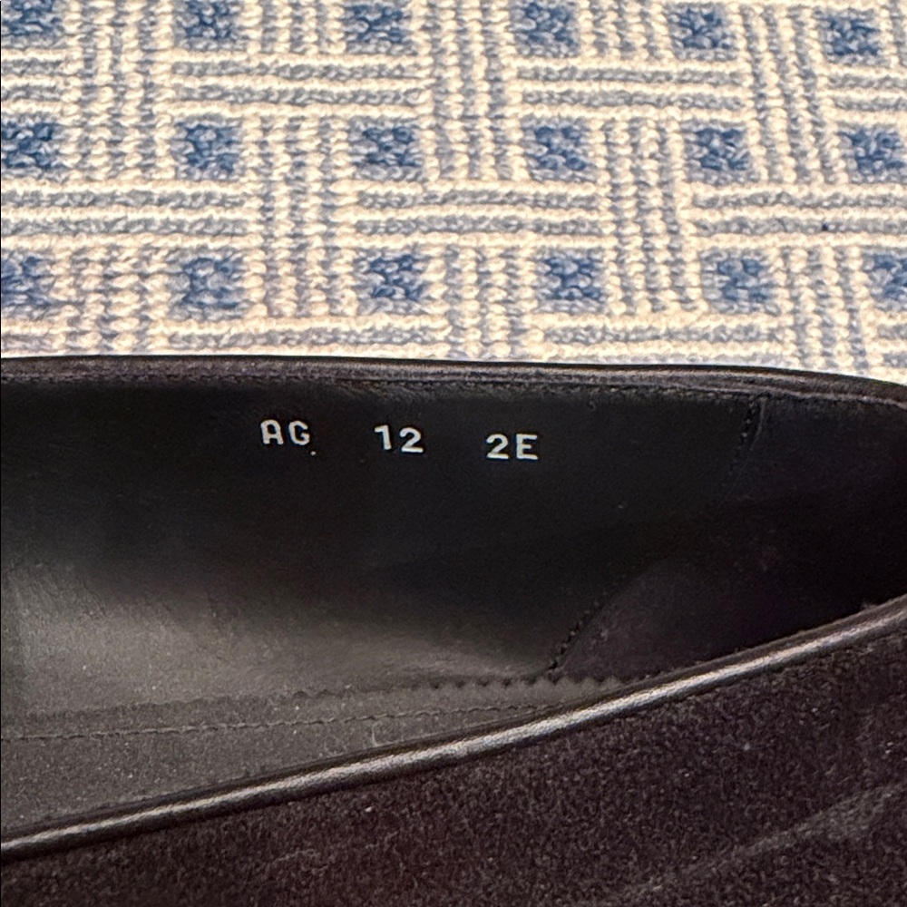Salvatore Ferragamo "Lavorazione Originale" Black Suede Loafers - 12 EE Wide - Picture 4 of 9